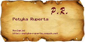 Petyka Ruperta névjegykártya